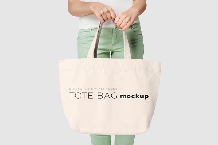 Editable tote bag mockup template youth apparel