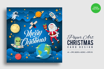 Merry Christmas Square Vector Card Vol.13