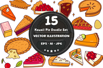Kawaii Pie Doodle Set