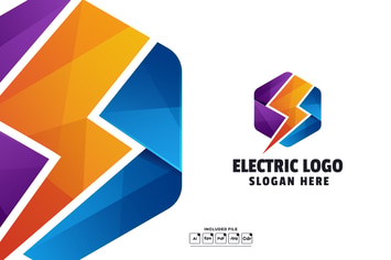 Geometric Electric Gradient Logo Template