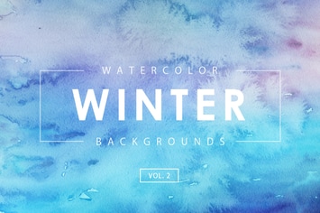 Winter Watercolor Backgrounds 2