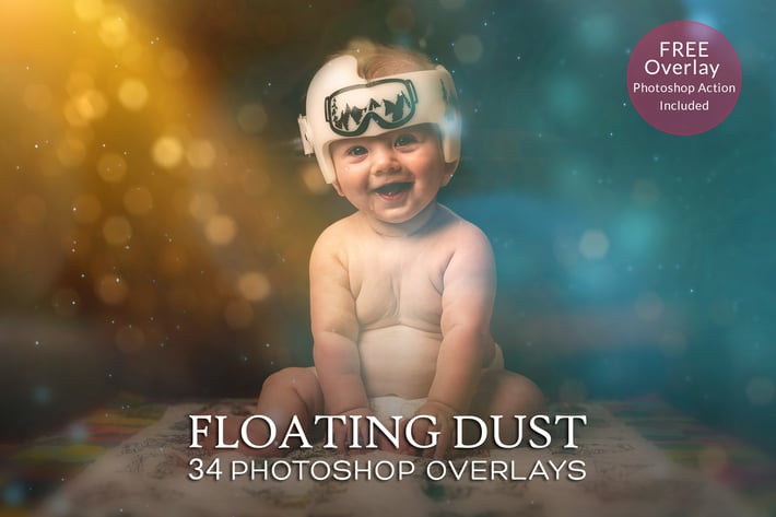 Floating Dust Photoshop Overlays & Action