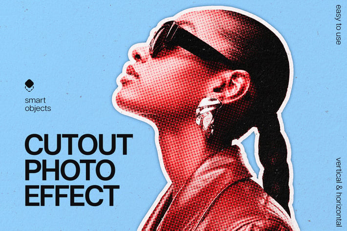 Cut Out Halftone Template Effect