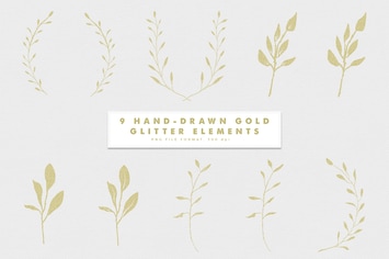 Gold-4 Glitter Hand Drawn Elements