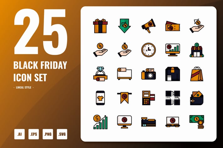 Black Friday Lineal Icons