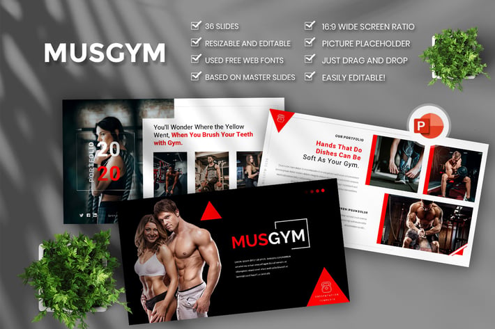 Musgym – Creative & Business PowerPoint Template 
