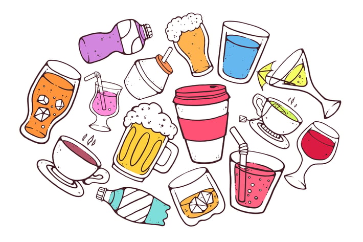 Colorful Drinks Doodles