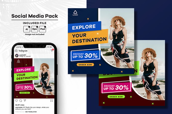Explore World Social Media Post Template