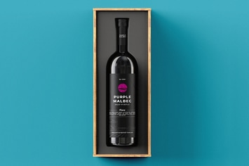 Wine Bottle Gift Box Mock-up Template