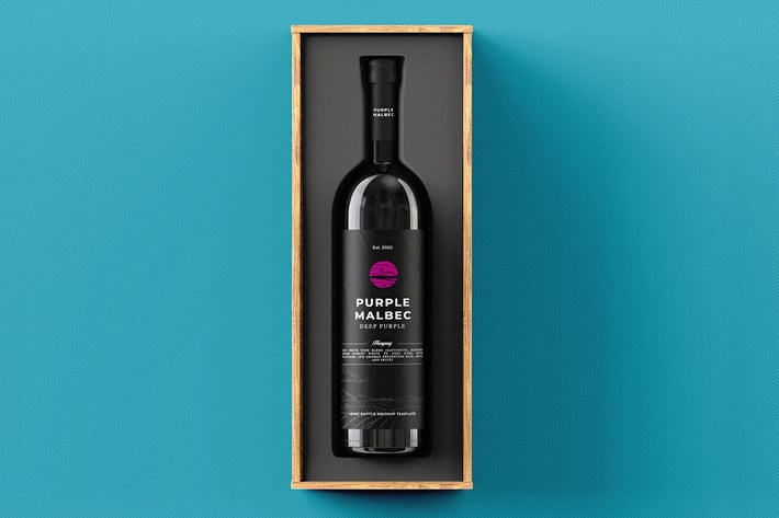 Wine Bottle Gift Box Mock-up Template