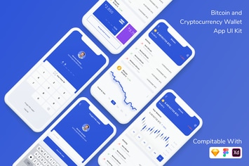 Bitcoin and Cryptocurrency Wallet App UI Kit