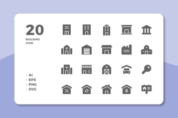 20 Building Icons (Solid)
