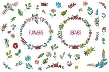 Flower & Leaf Hand Drawn