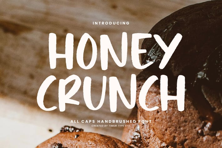 Honey Crunch - All Caps Handbrushed Font TT