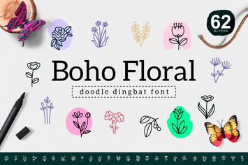 Boho Floral Dingbat 