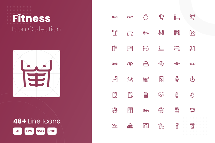 48 Fitness Icon Collection