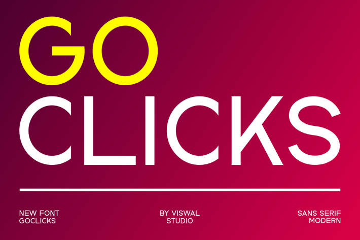 Goclicks - Modern Sans Serif Font. 
