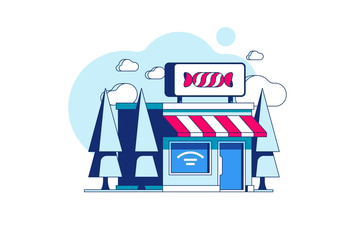 Small candy shop blue color