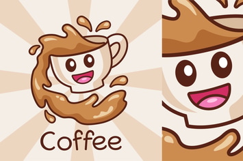 Cartoon Coffee Cup Splash 