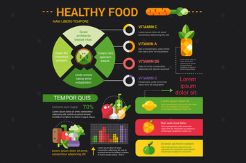 Healthy Food - flat design style poster