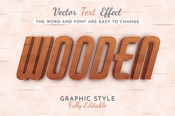 Wooden Editable Text Effect, Graphic Style