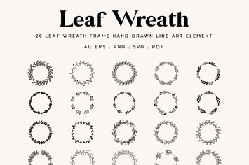 20 Leaves Wreath  and Laurels Element