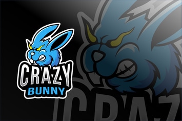 Crazy Bunny Esport Logo Template