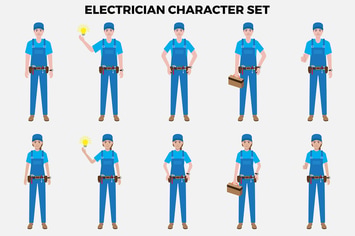 Electrician Character Set – Illustrations
