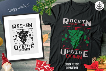 Christmas Tree Sweater T-Shirt Design. Xmas Party