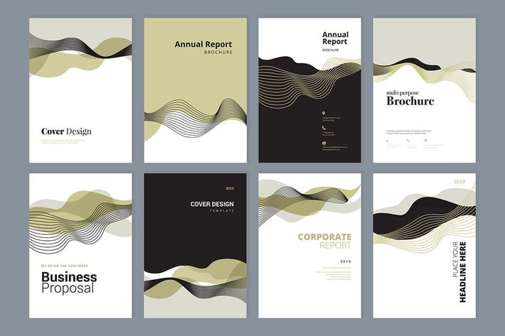 Set of brochure, annual report design templates