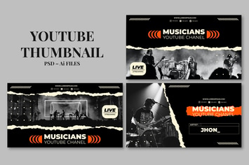 Musics – Youtube Thumbnail Template Pack