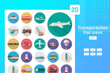 Transportation - Flat Icons