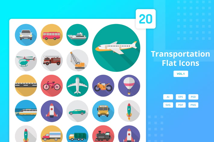 Transportation - Flat Icons