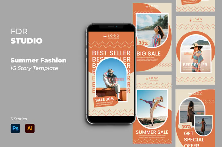 Summer Fashion Instagram Story Template