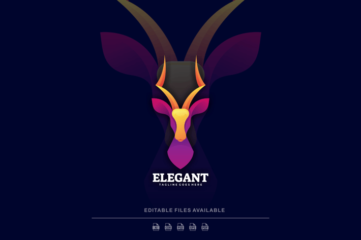 Deer Gradient Colorful Logo