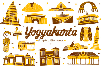Yogyakarta Landmark Graphic Elements