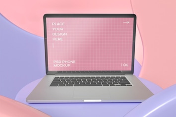 Front View Of Laptop Mockup
