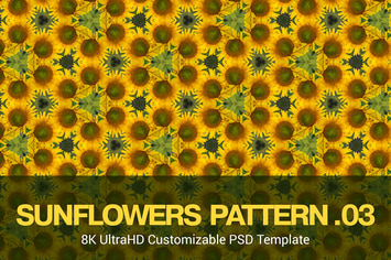 8K UltraHD Seamless Sunflowers Pattern Background