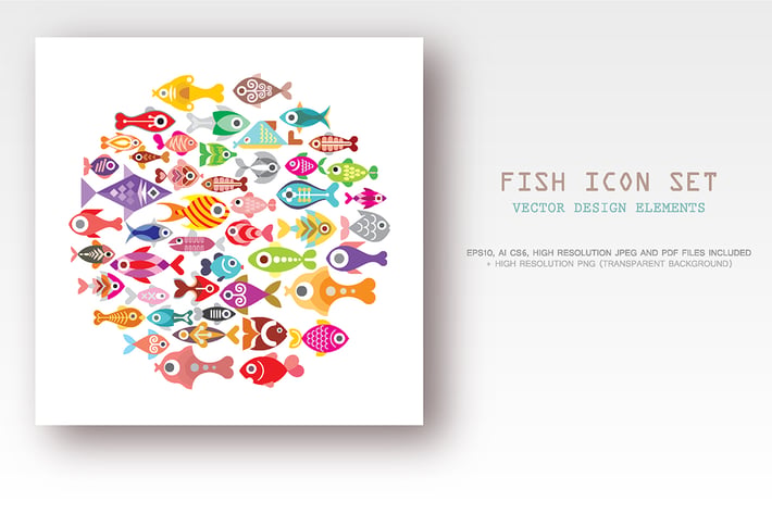 Fish icon set