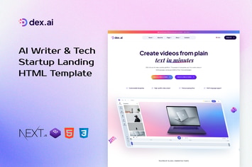 Dex.AI - AI Writer & Tech Startup NextJS Template