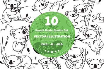 Kawaii Koala Doodle Set