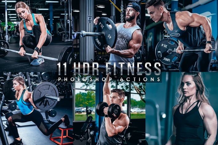 11 HDR Fitness Photoshop Actions 