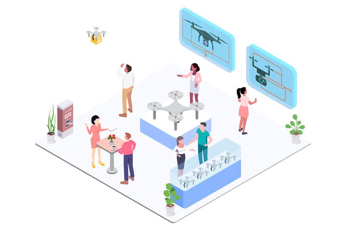 Drone Technology Isometric Illustration - G1