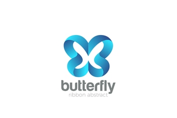 Logo Butterfly abstract Ribbon style