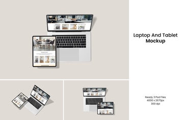 Laptop And Tablet Mockup