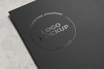 Silver Foil Stamping Logo Mockup