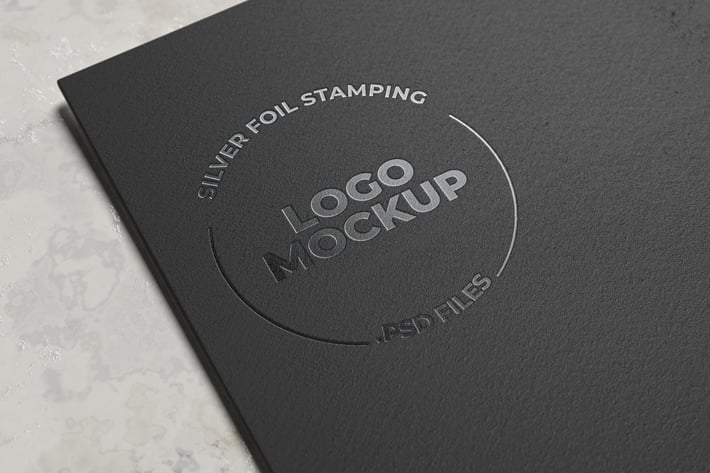 Silver Foil Stamping Logo Mockup