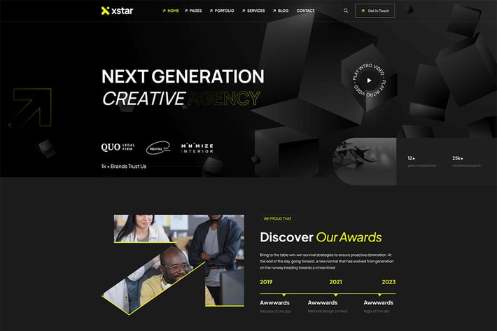 Xstar - Creative Agency & Portfolio React NextJS T