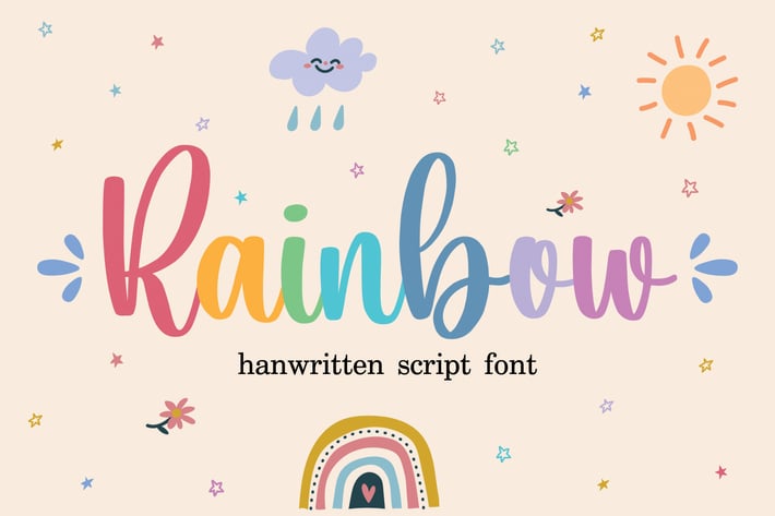 Rainbow - Wedding Font