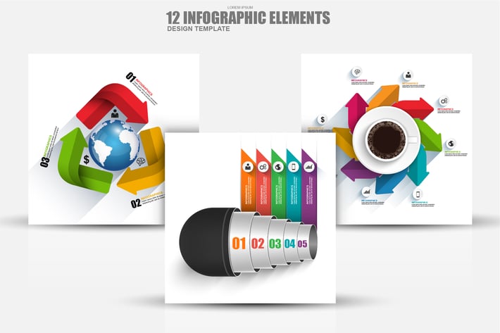 Modern 3D Business Infographic Elements